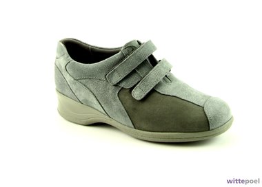 Xsensible klittenbandschoen 10027 grijs - zijkant rechts - bij Wittepoel