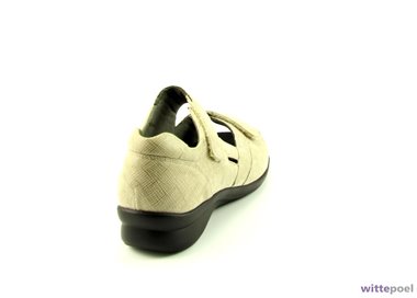 Durea dichte hiel sandaal 7371 beige - achterkant rechts - bij Wittepoel