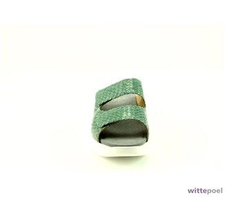 Solidus slipper Gina groen - voorkant - bij Wittepoel