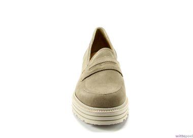 Durea loafers 9747 0229 taupe - voorkant - bij Wittepoel