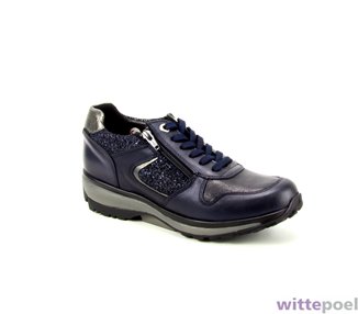Xsensible veterschoen Jersey GX blauw - zijkant rechts - bij Wittepoel