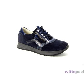 Waldlaufer veterschoen H-Vicky 559 blauw - zijkant rechts - bij Wittepoel
