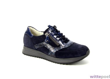 Waldlaufer veterschoen H-Vicky 559 blauw - zijkant rechts - bij Wittepoel