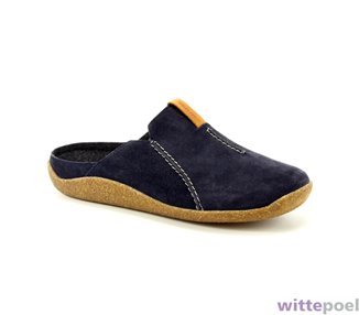 Westland pantoffel Vince 02 830 blauw - zijkant rechts - bij Wittepoel