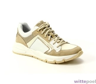Twins sneaker Pia Palmo 103 beige - zijkant rechts - bij Wittepoel
