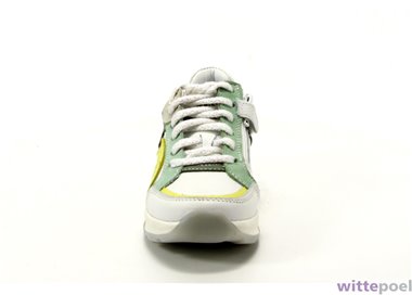 Twins sneaker Guusje Gul 153 wit - voorkant - bij Wittepoel