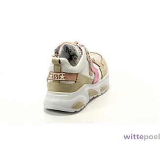 Twins sneaker Sandra Swing 101 beige - achterkant rechts - bij Wittepoel