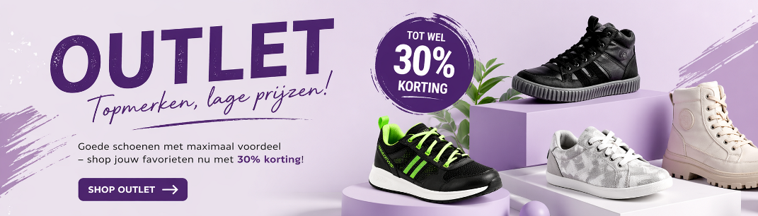 De koopjeshoek van Wittepoel: goede schoenen en bekende merken. Outlet met 30% korting!  Alleen online
